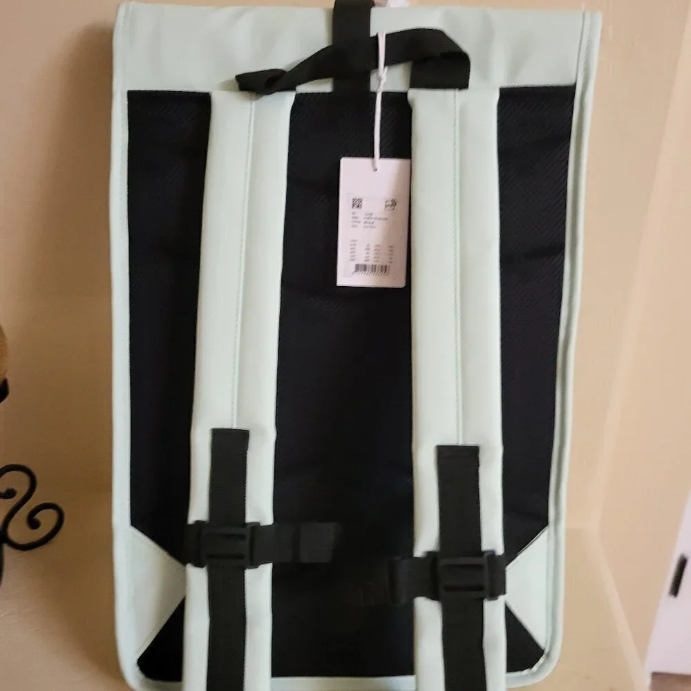 Rains rolltop rucksack backpack mineral color (Mint) NWT